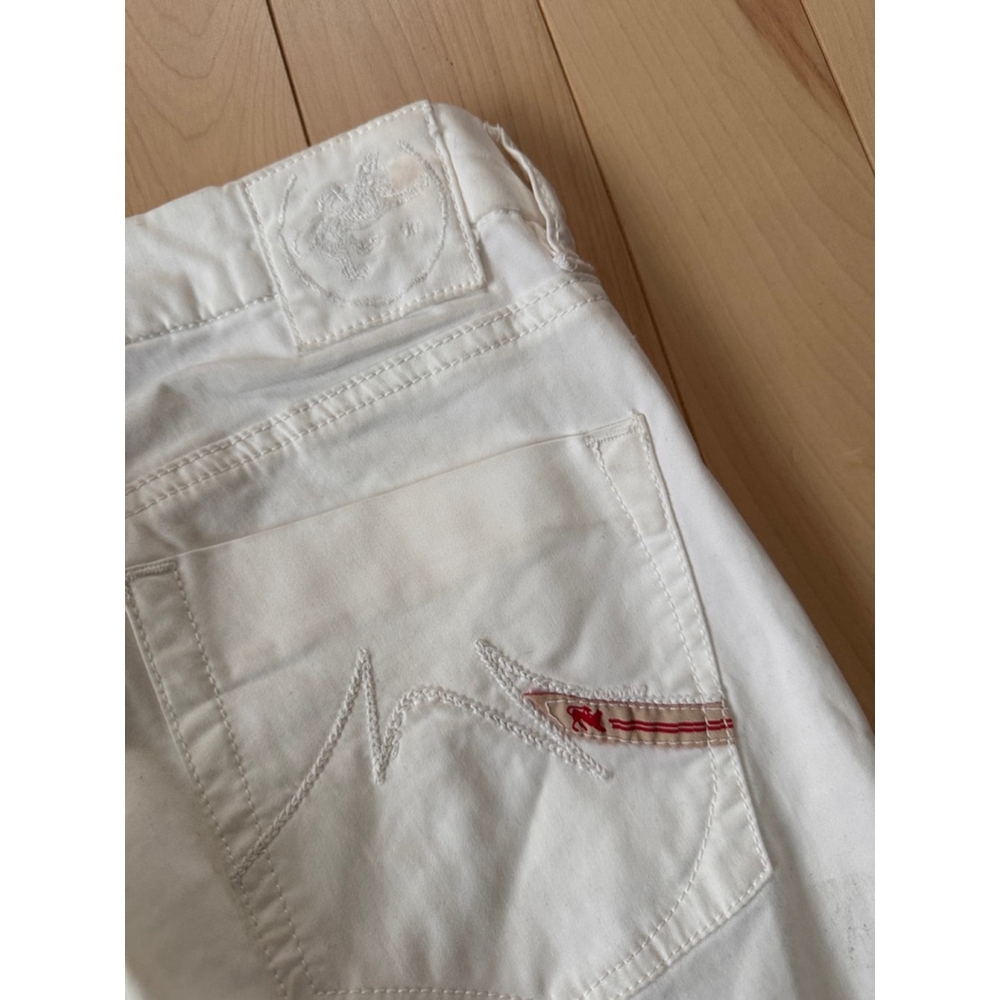 o low waist bootcut pants Y2K deadstock white size 25 - Picture 12 of 14